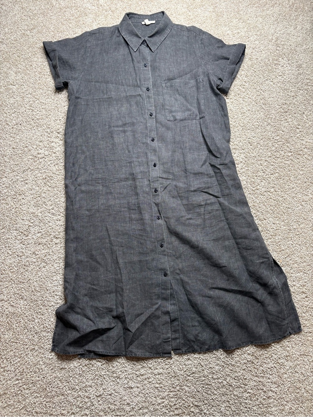 Eileen Fisher Classic Collar Organic Linen Shirtdress